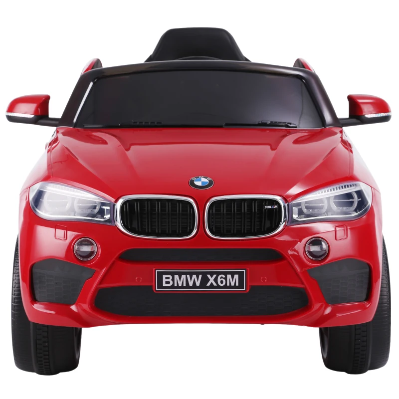 HOMCOM Coche Eléctrico para Niño BMW X6M 3 Años+ con Mando a Distancia Con Música y Luces Doble Apertura de Puerta Batería 6V Carga 30kg 116×74×60cm