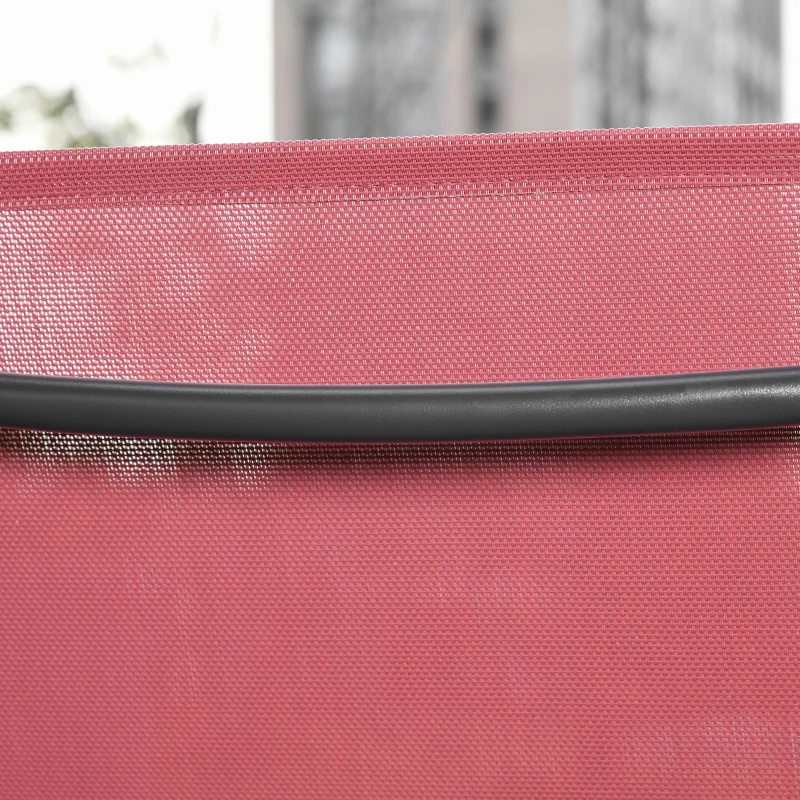 Outsunny Tumbona Multiposiciones de Jardín con Respaldo Reclinable en 5 Posiciones de Aluminio y textilene Carga 160 kg para Patio Terraza 169x65x102 cm Rojo