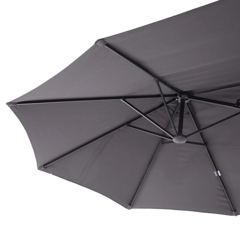 Outsunny® Sombrilla Grande 4.6m Parasol Doble Sombrilla Jardín con Manivela Manual Impermeable y Protección Solar UV para Terraza Playa Piscina Patio Acero
