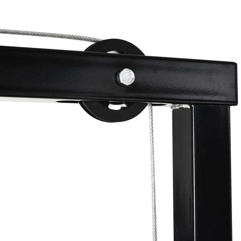 HOMCOM Máquina de Musculación Estación de Entrenamiento con Polea y Asiento Regulable para Gimnasio Hogar Oficina 103x120x180cm Negro