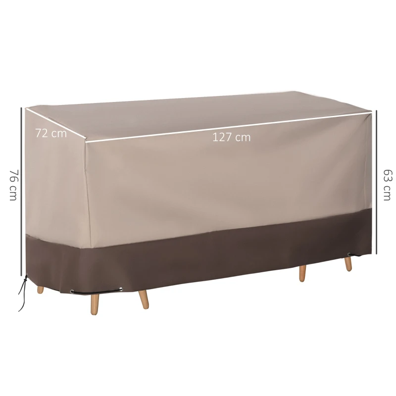 Outsunny Funda para Muebles de Jardín 600D Oxford Protecció contra el Polvo los Rayos UV Cubierta para Mobiliario Exterior 127x72x76 cm para Mesas Sillas Sofás Marrón