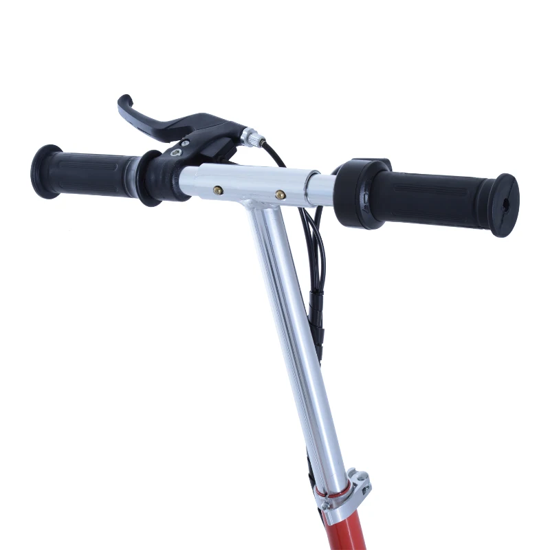 HomCom Patinete Eléctrico Scooter Plegable con Manillar y Asiento Ajustable - Color Rojo - 81.5x37x96cm