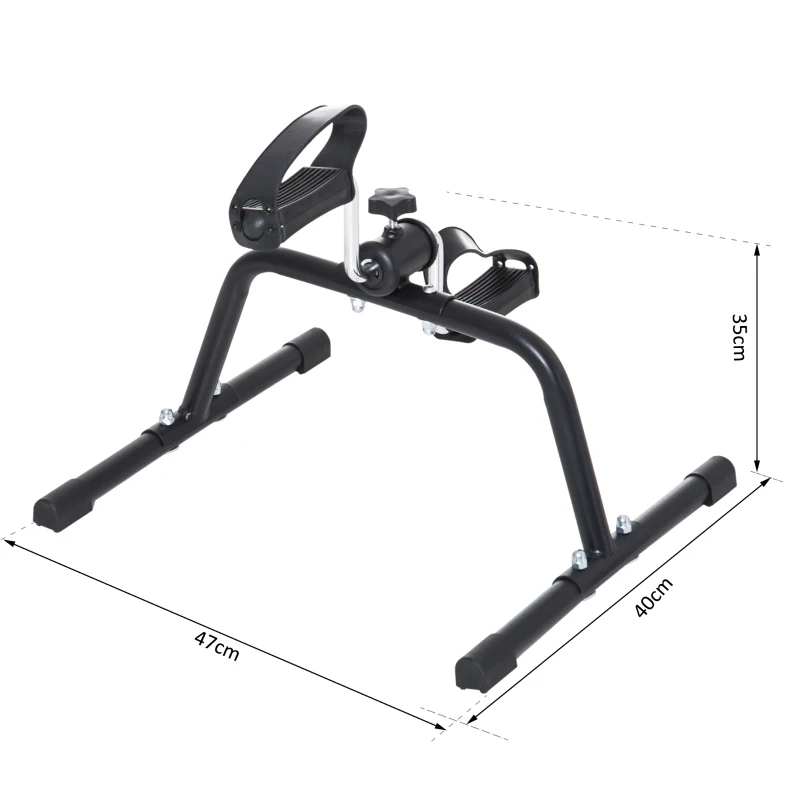 HOMCOM Minibicicleta Estática Pedalier Aparato de Ejercicios Brazos y Piernas Resistencia Ajustable 40x47x35cm Acero