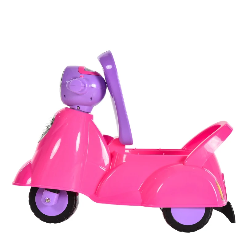 HOMCOM Moto Correpasillos para Bebés Mayores de 1 Año Andador Infantil Función de Luz Música Bocina Experiencia Realista 66x33x47,7cm Rosa