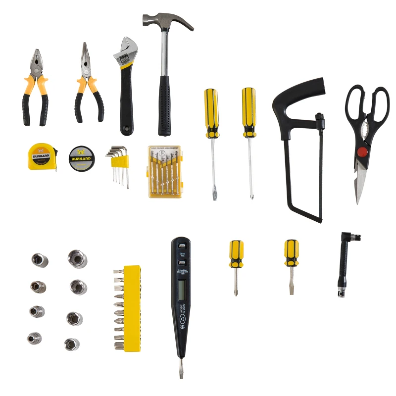 DURHAND Juego de Herramientas 44 Piezas Caja Maletín de Herramientas para Reparación Profesional Hogar Metal Azul