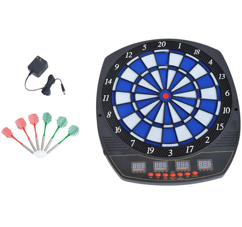 Homcom - Diana electrónica digital 6 dardos 16 jugadores 27 juegos 253 variantes bar casa