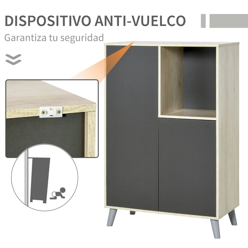 HOMCOM Estantería Librería Moderna para Libros tipo Biblioteca Organizador Multifuncional para Salón Oficina Domitorio Antivuelco 80x40x120cm Gris (6 Cubos)