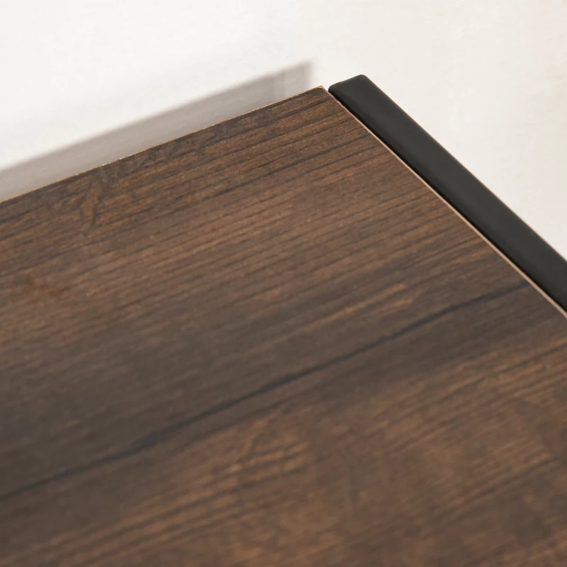 HOMCOM Mesa de Ordenador Escritorio de Oficina con Marco Metálico Plegable en Forma de X Estable Diseño Industrial 100x50x72,5 cm Marrón Rústico