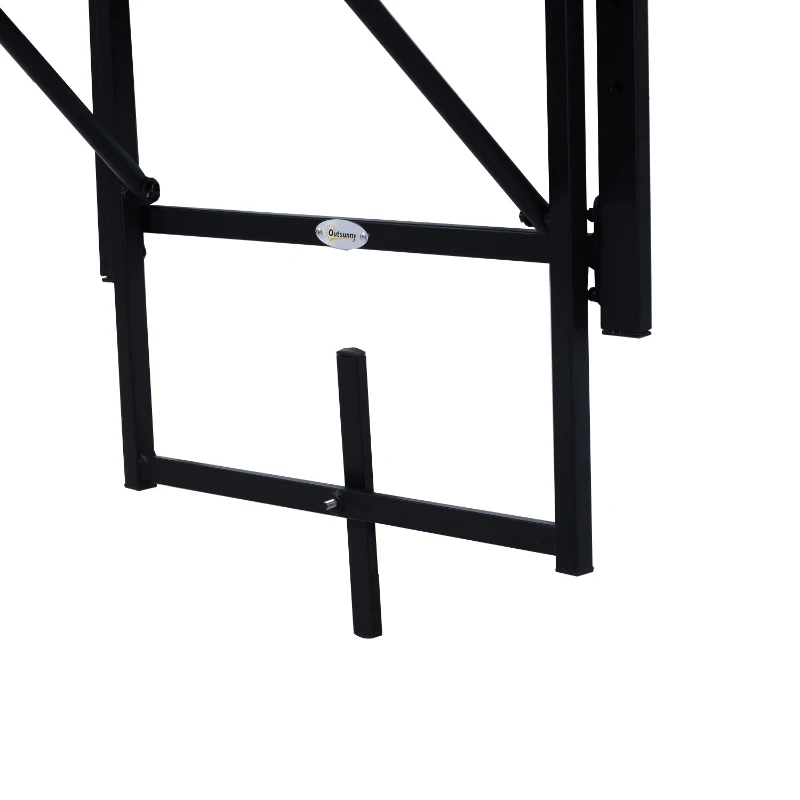 Outsunny Mesa Colgante Balcón Jardín Ajustable Poliratán Mesa Colgante Abatible Plegable y Ajustable para Balcón o Jardín tipo Poliratán 55x41cm