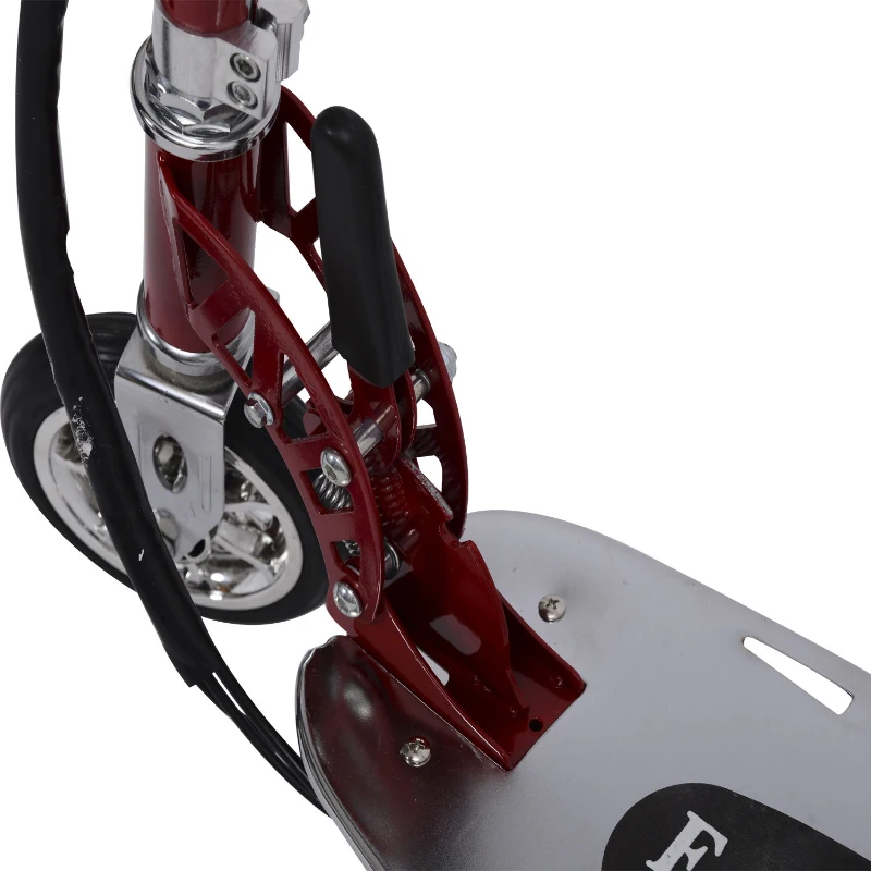 Patinete Eléctrico Plegable E-Scooter Batería 120W Manillar Ajustable Freno Pie de apoyo para Adolescentes(Rojo)