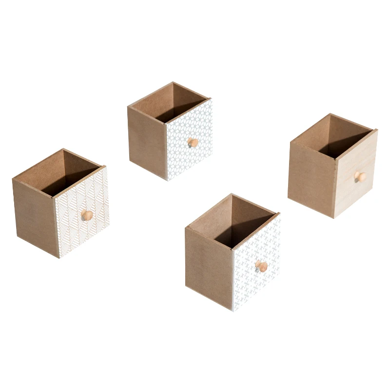 HOMCOM Cajonera de Madera tipo Cómoda y Organizador con 4 Cajones de Almacenamiento para Hogar 26x11.7x26cm