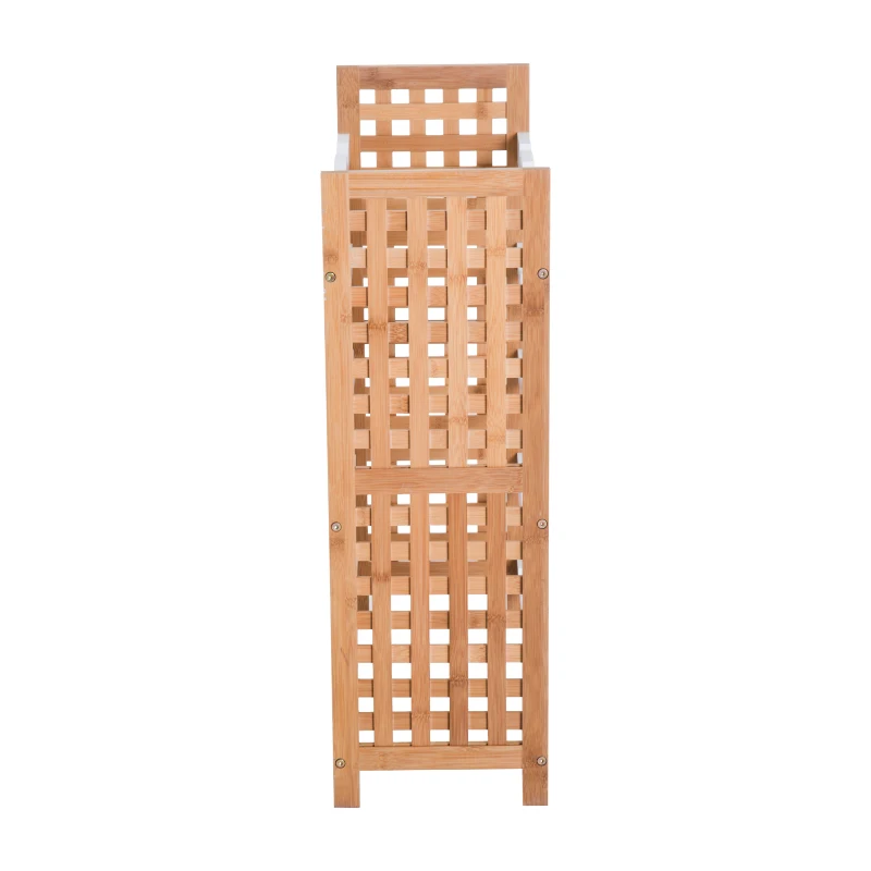 HOMCOM Botellero Bambú para 25 Botellas Estante de Vino Botellero Madera Apilable 5 Baldas Estantería para Apilar Cocina Sala de Estar 63x25x76cm Blanco