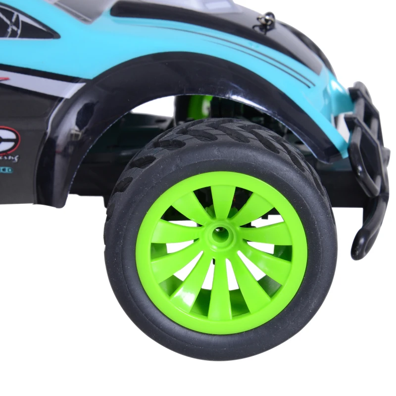 HOMCOM Coche Teledirigido 1:16 RC Coche Juguete Radio Control 15km/h Coche de Carreras con Luz para Niños +6 Años Regalo Perfecto