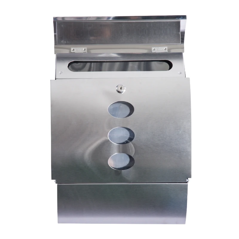 HOMCOM Buzon Correos Postal 31x11.5x41cm Acero Inoxidable + 2 Llaves Compartimento Periodico Correspondencia