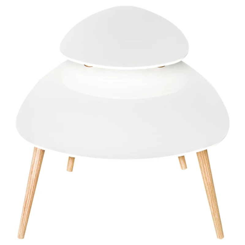 HOMCOM Mesa de Café Mesita de Centro Nórdico Pata de Madera Maciza Mesa Juego Auxiliar para Salón Mesa Triángulo Original 75.5x59.5x45.5cm