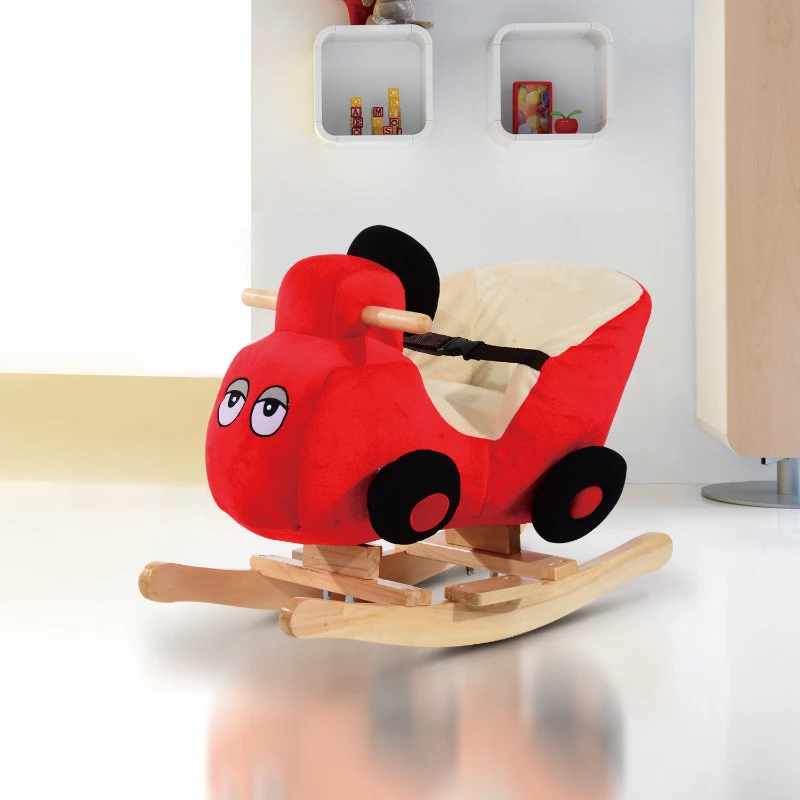 HOMCOM Balancin Bebe + 32 Canciones Coche de Peluche Balancines Bebes Cinturon de Seguridad