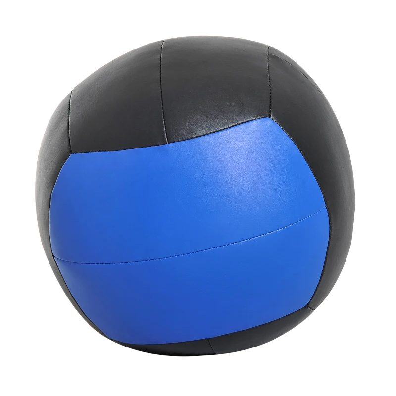 HOMCOM Balón Medicinal de Crossfit 6Kg con Asas tipo Pelota de Ejercicios de Cuero y PU Ф35cm