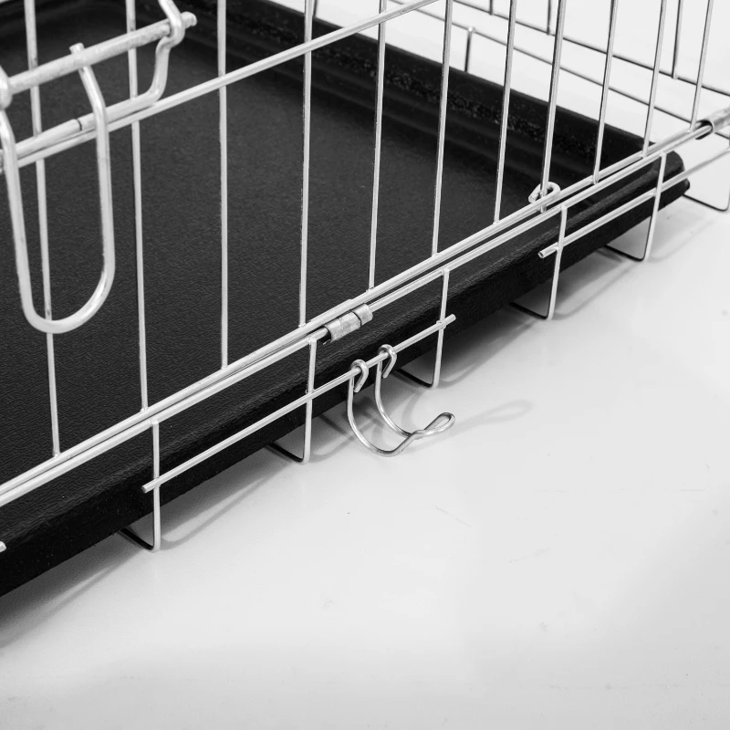 PawHut Transportin Plateado ABS y Acero 122x77x82cm