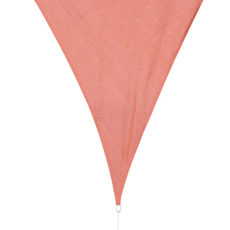 Outsunny Toldo Vela 5x5x5m Triangulo Color Rojo Sombrilla Parasol Terraza Jardin Camping