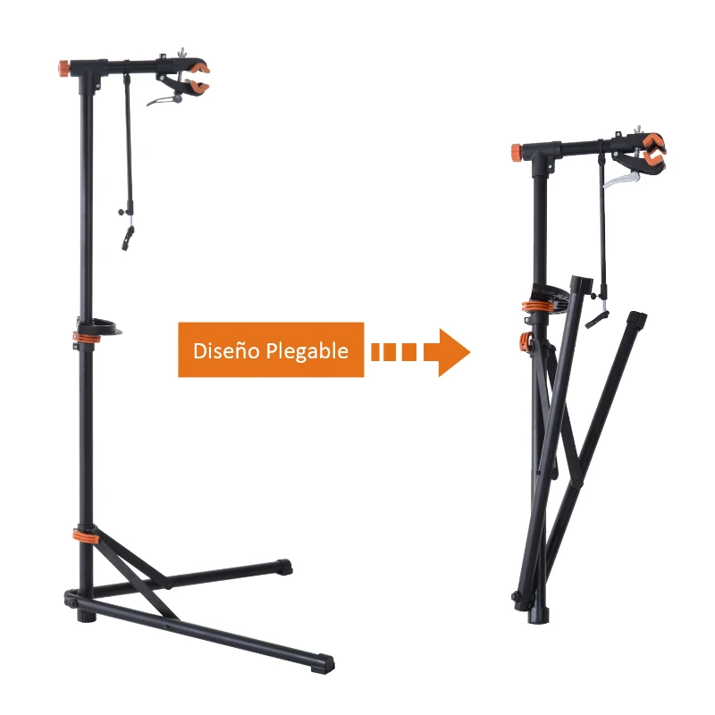 HOMCOM Caballete para Bicicleta Reparación de Ciclismo Soporte de Montaje para Bicicletas Bandeja Negro