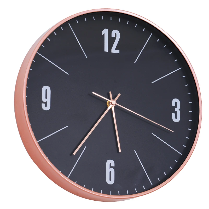 HOMCOM Reloj de Pared Silencioso y Moderno 30x30x4.5cm Decorativa Acrílico Resistente y Marco Plástico