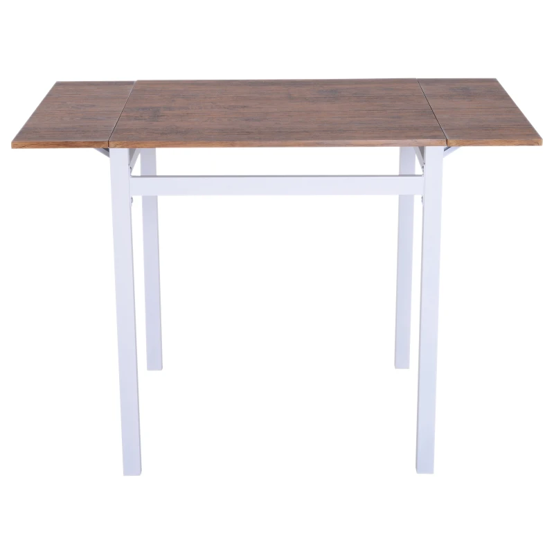 HOMCOM 5 Piezas Conjunto de Mesa Extensible y 4 Sillas de Comedor Juego Muebles de Cocina Sala Madera y Metal