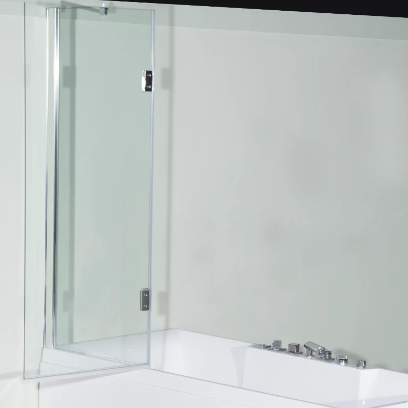 Mampara Ducha Cristal Templado 140x120cm Pantalla Ducha Bañera de Baño