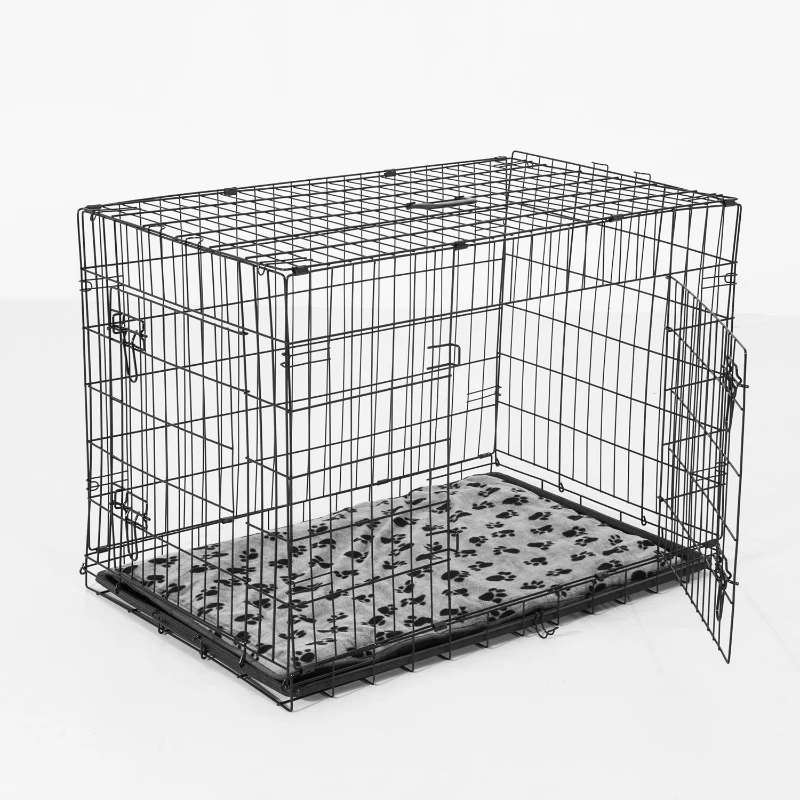 PawHut Transportin Negro ABS y Acero 106x71x76cm + 1 Cojin