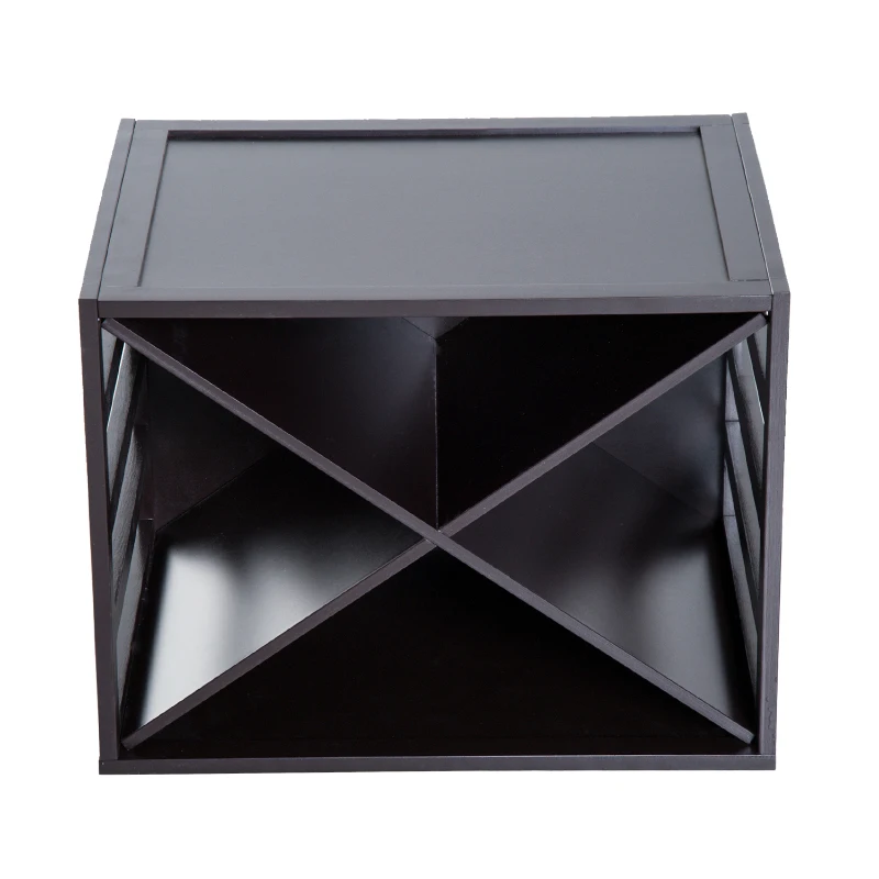 HOMCOM Botellero Madera Estante de Vino Forma X Creativo y Decorativo Apilable para 16 Botellas 45x35x34.5cm Marrón