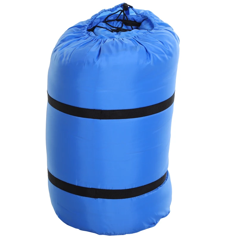 Saco de Dormir Doble Plaza Convertible en 2 Sacos Independientes 210x150 cm Azul