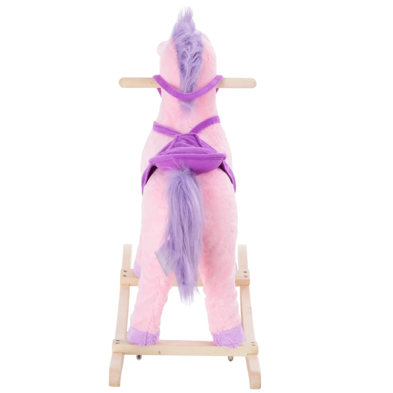 HOMCOM Caballito Balancín Bebé Balancín Peluche Infantil 36 Meses con 32 Canciones  68x28x60cm