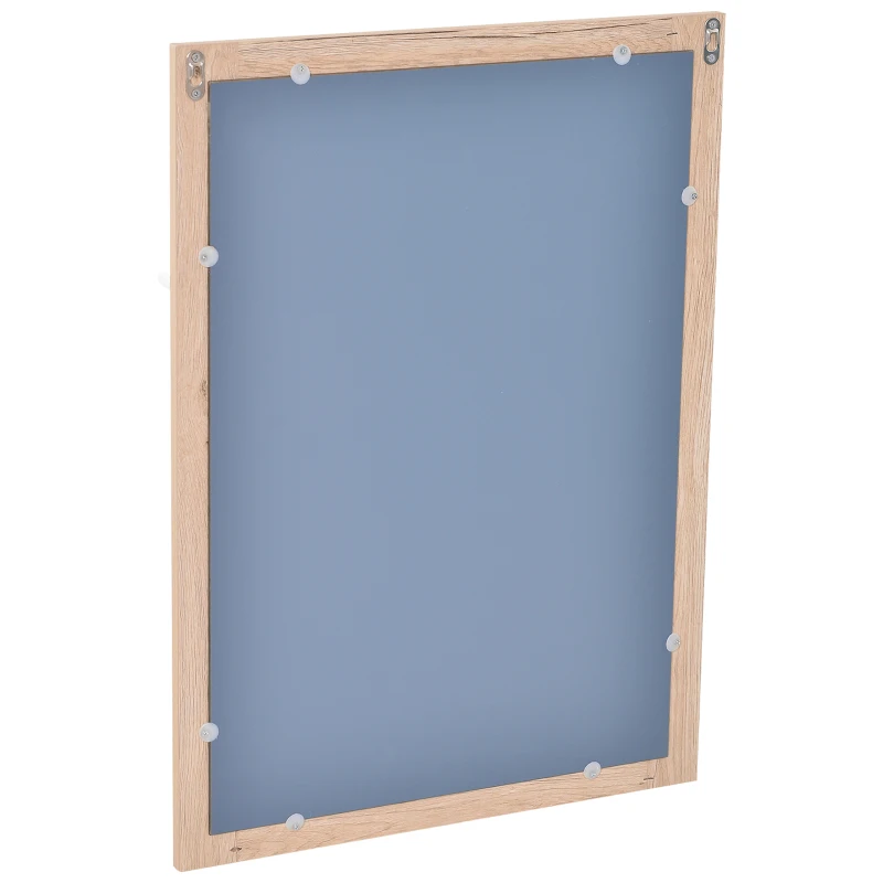 Conjunto Mueble de Baño Incluye Mueble Lavabo 2 Cajones Lavamanos de Cerámica Espejo a Juego Estilo Moderno Colgar a La Pared Color Roble Blanco Plateado Medida del Mueble  59x45x48cm