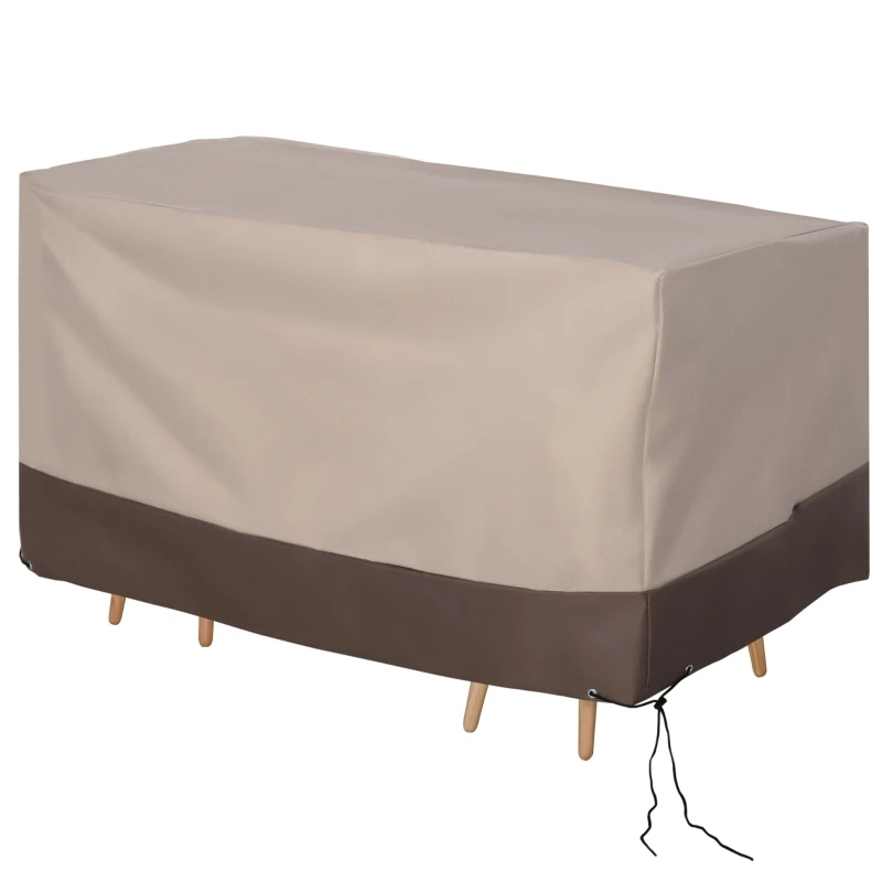 Outsunny Funda para Muebles de Jardín 600D Oxford Protecció contra el Polvo los Rayos UV Cubierta para Mobiliario Exterior 127x72x76 cm para Mesas Sillas Sofás Marrón