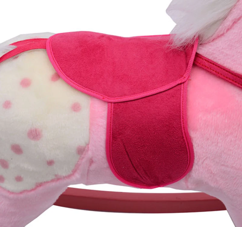 Outsunny - Caballito balancin de peluche Color ROSA para niños a partir de 3 años caballo mecedora
