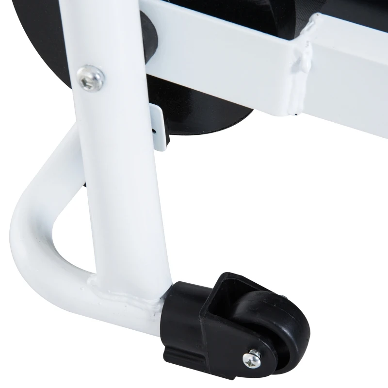 HOMCOM Cinta de Andar Manual Caminadora Plegable Portátil Pantalla LCD 2 Niveles de Inclinación Carga 110kg Blanco