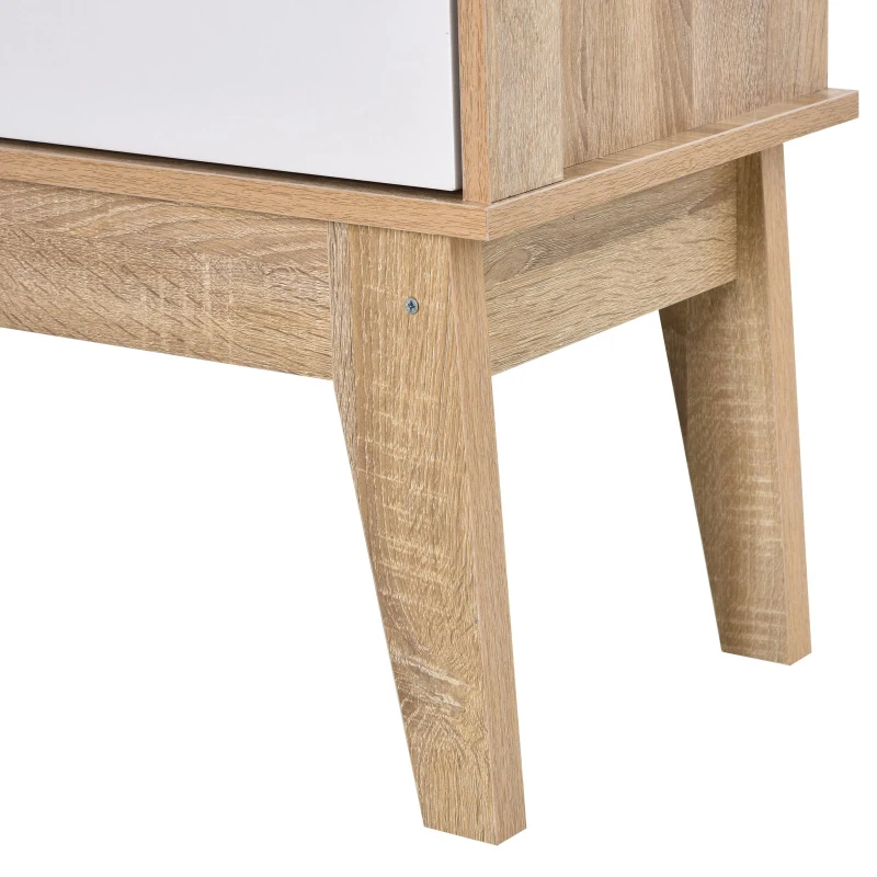 HOMCOM Gabinete de Almacenamiento Consola Armario para Baño Cocina Dormitorio con 3 Estantes Ajustable 1 Cajón 2 Puertas 80x35x115 cm Blanco