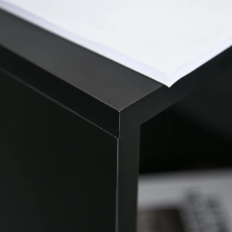 HOMCOM Escritorio de Esquina en Forma de L Mesa de Ordenador con Estantes de 3 Niveles de Almacenaje para Oficina o Estudio 120x80x97 cm Negro