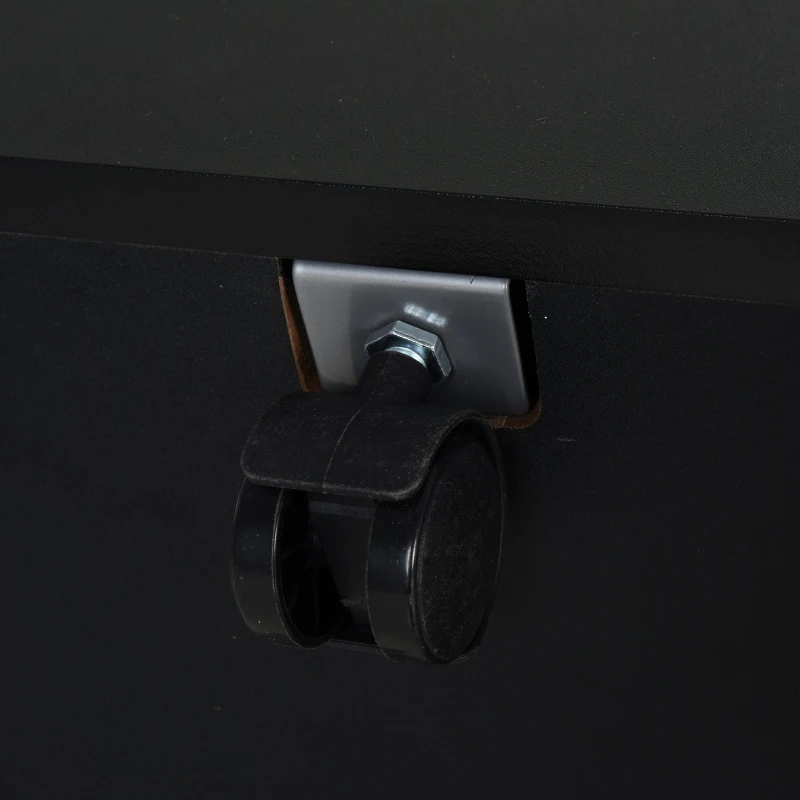 HOMCOM Gabinete de Archivos Móvil con 2 Cajones Armario para Oficina Estudio Ruedas con Frenos Llave Riel Colgante 40x45,5x52,5cm