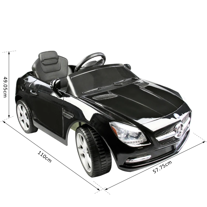 Coche Eléctrico Bateria 6V con Mando Control Remoto para Padres y Conexion MP3 Llaves encendido Luces de Faros y Claxon Mercedes Benz 81200 Color Negro Automóviles Infantiles para Niños
