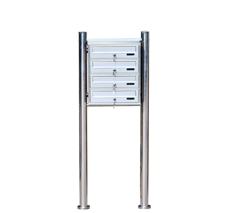 3 Buzones Acero Inoxidable 40x139x27 cm (L x Al x P) buzon de cartas sistema de caja correo 2 llaves / buzon