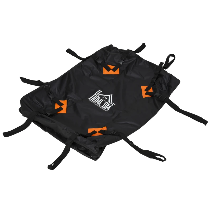 HOMCOM Cofre Bolsa de Techo Impermeable Plegable Baca de Coche con Tejido Resistente Portátil para Largo Viaje Capacidad 424 Litros Carga 80 kg 114x87x45 cm Negro
