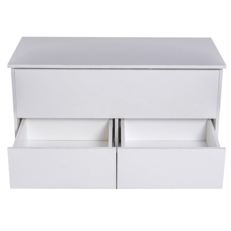 HOMCOM Mesa de Centro Mesita Café Mueble Salón Comedor Mesa Auxiliar Tablero Deslizante Estilo Contemporáneo Mesa para Sofá Sala de Estar 100x50x50cm