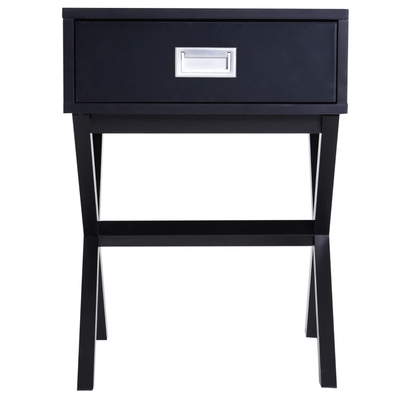 HOMCOM Mesita de Noche Nórdica 1 Cajón Comoda Cajonera Mesilla Mueble para Dormitorio Armario Almacenamiento 40x40x55cm Madera