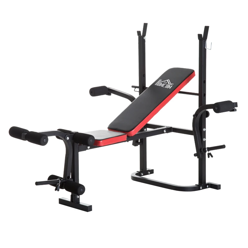HOMCOM Steel Multi-Function Home Gym Fitness Bench Black/Red