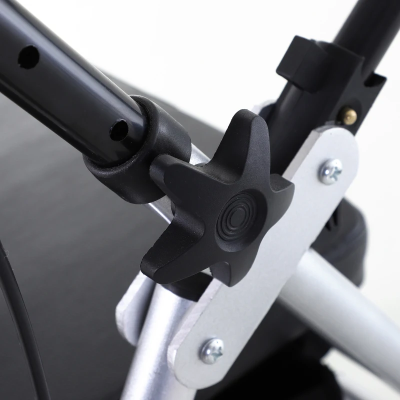 HOMCOM Andador para Adultos Plegable con Asiento Frenos Reposapiés y Bolsa de Almacenaje 75.5x58x84-99 cm Gris y Negro