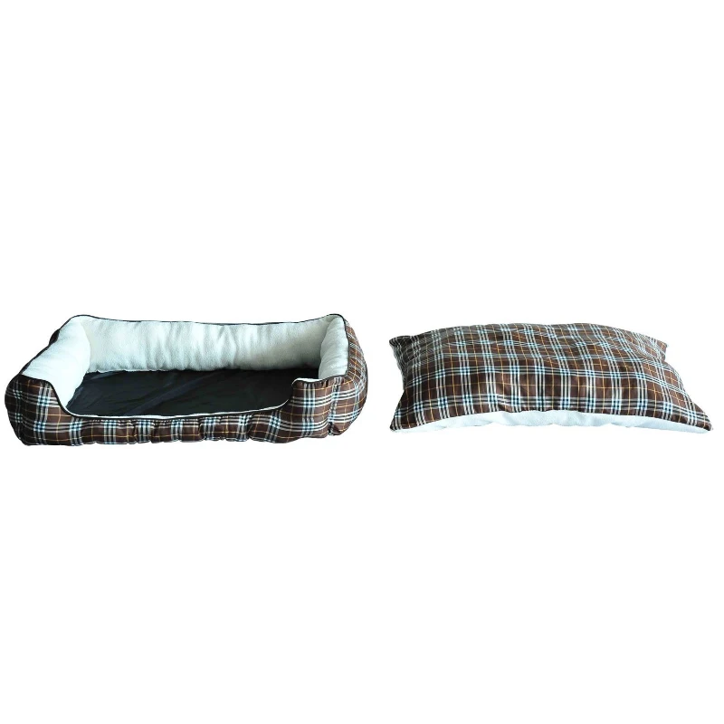 Cama 100x80x25 cm + Cojin Mascota Perro Gato Mascotas Suave y Lavable 1 Metro de Ancho