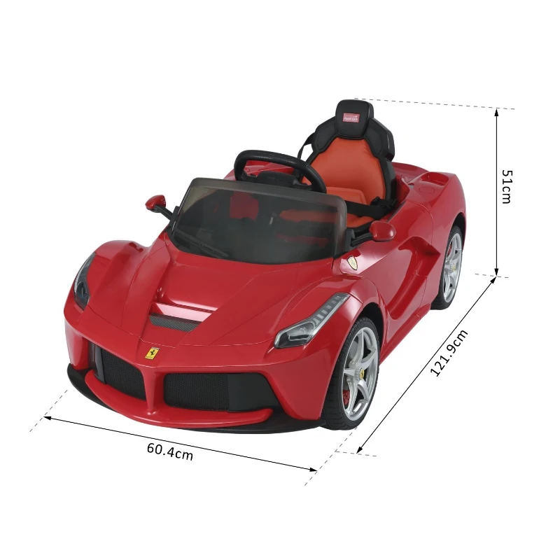 HomCom Coche Ferrari Rojo 121,9x60,4x51cm