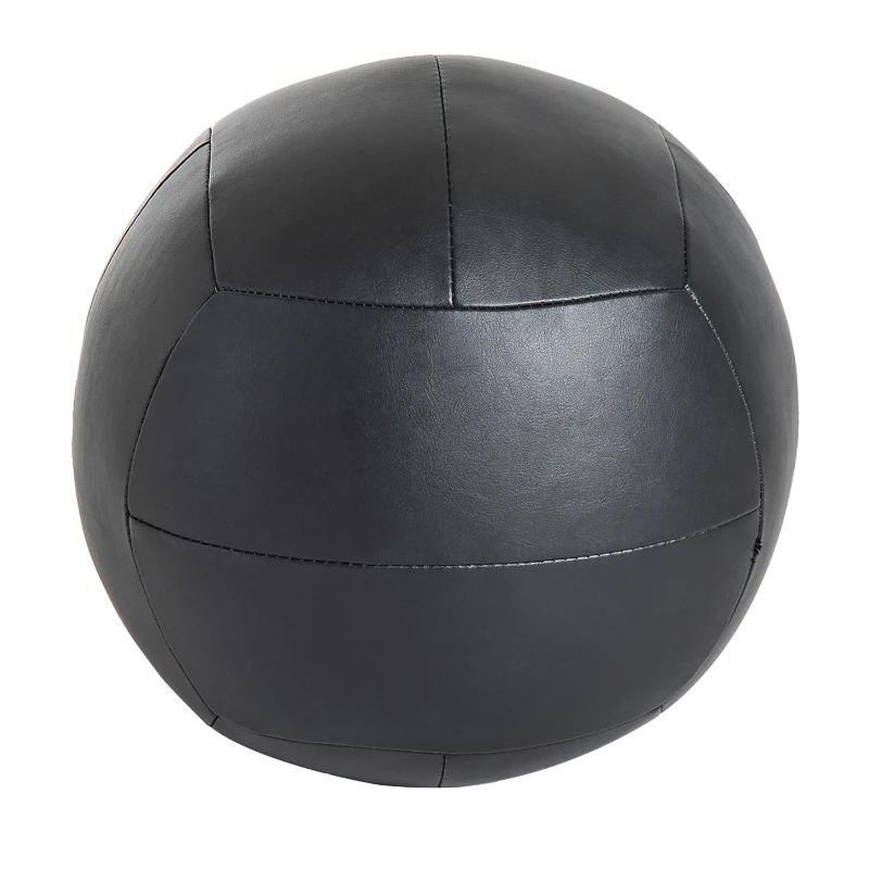 HOMCOM Balón Medicinal de Crossfit 8Kg con Asas tipo Pelota de Ejercicios de Cuero y PU Ф35cm