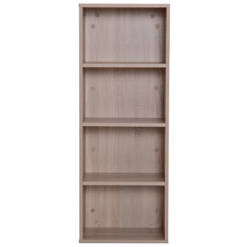 HOMCOM Estantería para Libros Librería de Madera 4 Estantes Biblioteca Organizador para Hogar y Oficina 40x29x106cm