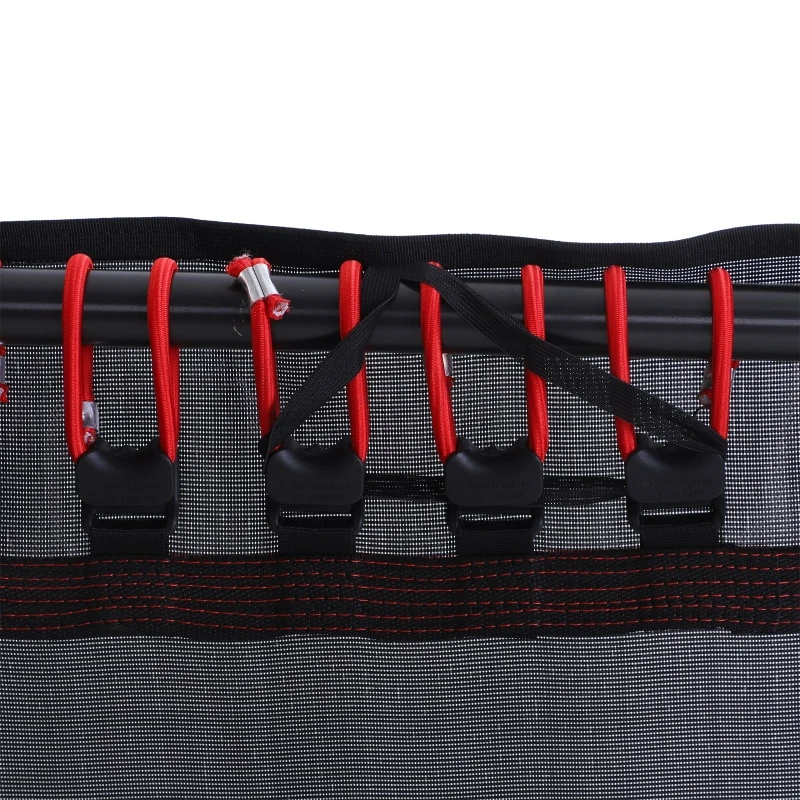 HOMCOM Trampolín Profesional Cama Elástica Multifuncional Hexagonal para Entrenamiento de Fuerza 122/130/138cm Manillar Regulable 3 Niveles Altura Rojo